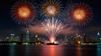 Fototapeta premium fireworks happy new year