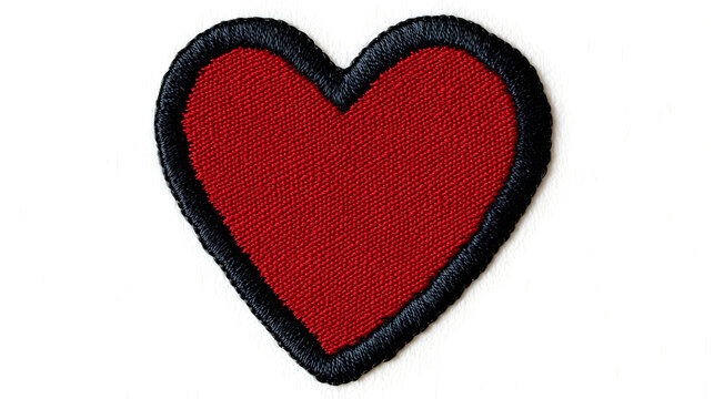 recommend clip art: Red heart patch with black outline