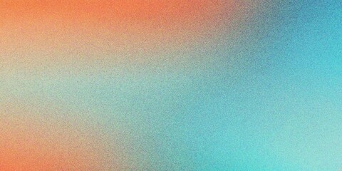 Abstract orange and blue texture gradient background, grainy noise gradient