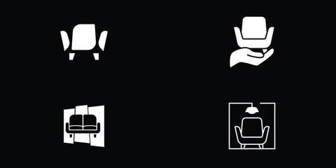 Furniture Logo. Interior Sofa Chair. Furnishing Interior Logo Design Template.