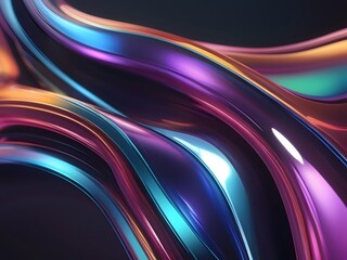 abstract colorful holographic curve glass effect background image