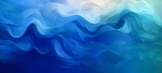 Fototapeta premium A mesmerizing abstract representation of ocean waves in varying shades of blue, capturing the fluidity and beauty of water in a serene and calming atmosphere.