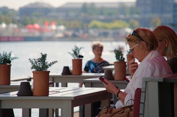 sea, sea view, port, port of Kiel, Germany, Kiel, ship, ships, boat, bridge, travel, travelling, tourism, summer, September