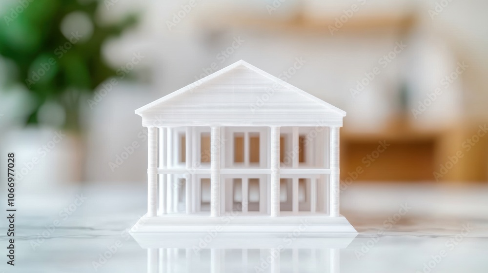 Poster printed structure model on table surface