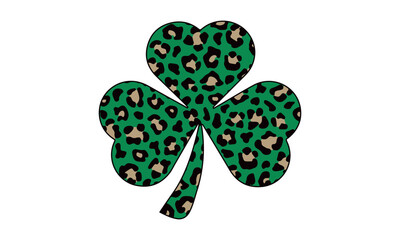 Shamrock leopard  St. Patrick's day Vector and Clip Art