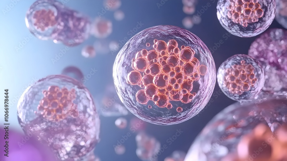 Poster animated 3d rendering of dna replication bubble,magnified molecular structure