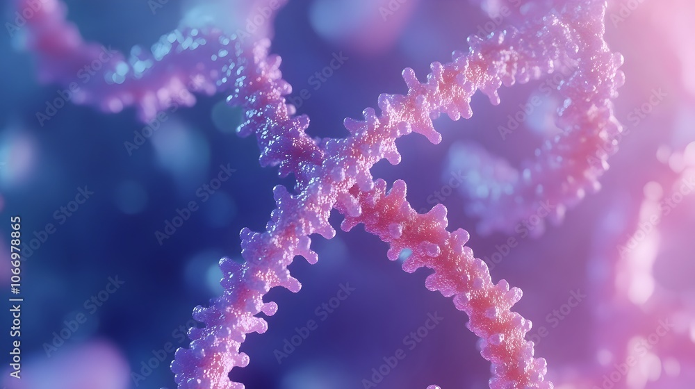Aufkleber detailed view of rna primer attached to dna strand by primase enzyme during replication initiation