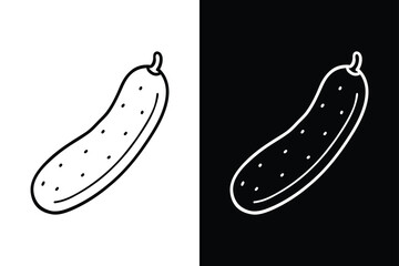 Cucumber vector illustration logo icon clipart. Cucumber Icon on White Background Vector Art Illustration on white background.
