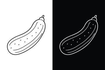 Cucumber vector illustration logo icon clipart. Cucumber Icon on White Background Vector Art Illustration on white background.