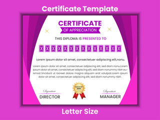 Gradient golden luxury certificate template