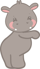 Pygmy Hippo standing sideways pose