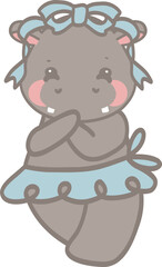 Pygmy Hippo in ballet suite