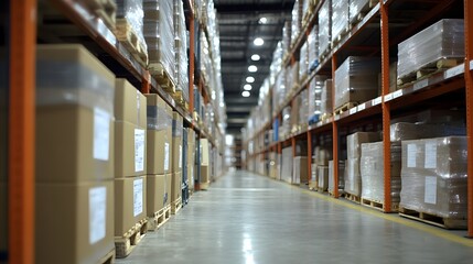 Obraz premium Digital Inventory Management Software on Tablet for Real-Time Warehouse Tracking and Analytics