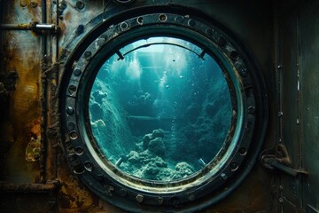 Under water window porthole transparent.