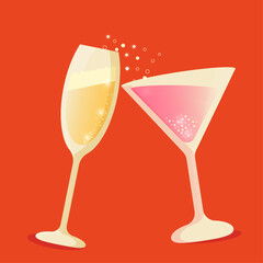 Shiny drinks celebration design. 
