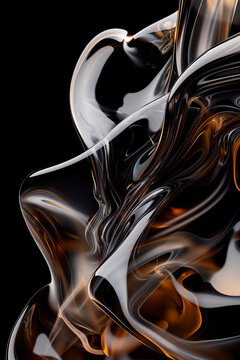 fluid glass 3D abstract shape background