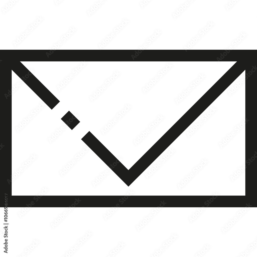 Poster a simple black envelope icon on a white background representing communication and messaging