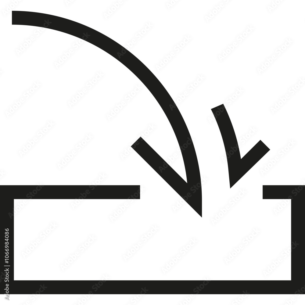 Aufkleber a graphic representation of a bounce effect in design, illustrating an object falling onto a flat su