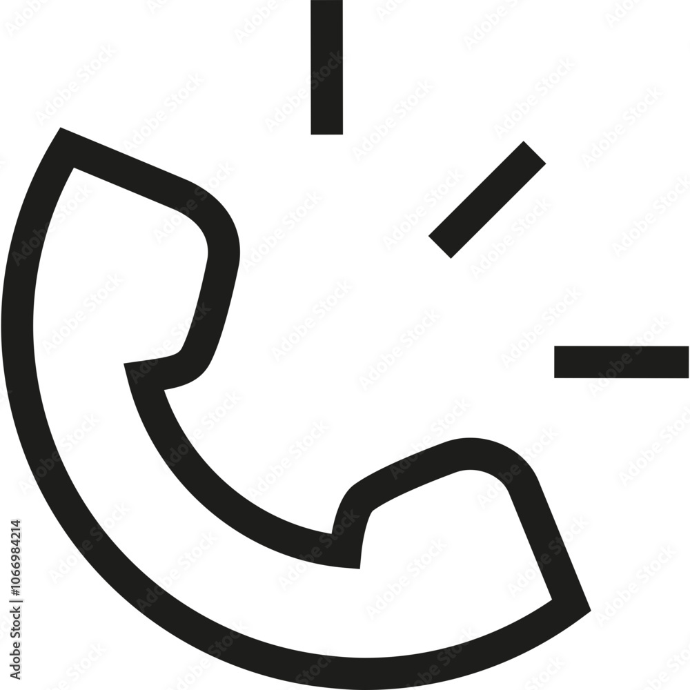 Poster a simple black outline of a telephone handset with sound waves indicating a call in progress