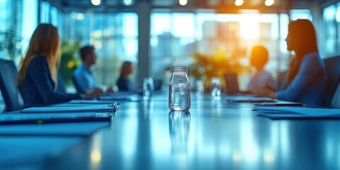 Business Meeting with Financial Discussion in Office