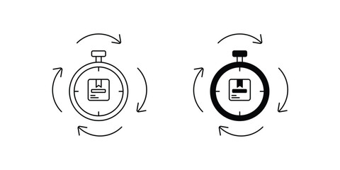 processing time set icon with white background vector stock illustration