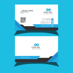 Naklejka premium Modern and simple business card design Modern presentation card with company logo Vector business card template Visiting card for business and personal use Vector illustration design
