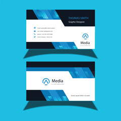 Modern and simple business card design Modern presentation card with company logo Vector business card template Visiting card for business and personal use Vector illustration design