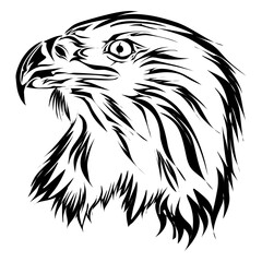 Fototapeta premium Eagle's head silhouette. Perfect for stickers, icons, logos and elements or advertising ornaments
