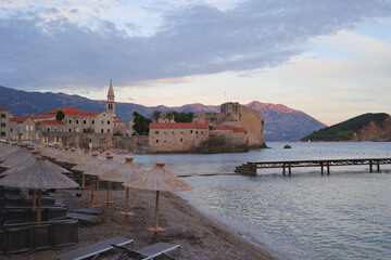Old mediterranean coastal town with characteristic citadel and walls built for protecting the city...