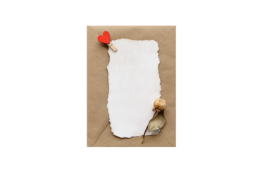 Greeting card with empty field for Valentine's Day on transparent background for insertion