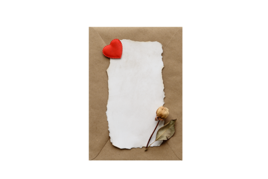 Greeting card with empty field for Valentine's Day on transparent background for insertion