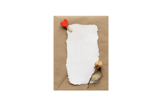 Greeting card with empty field for Valentine's Day on transparent background for insertion