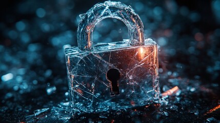 Broken padlock symbolizing security breach and data vulnerability