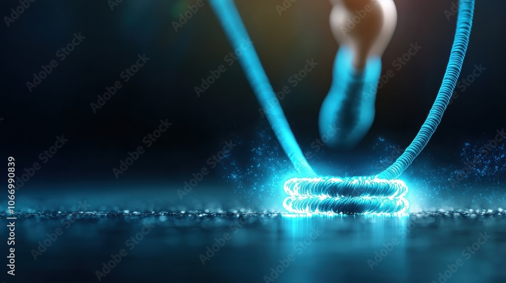 Poster dynamic jump rope action in motion