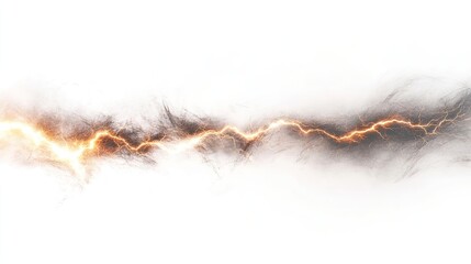 A dramatic zap of lightning captured against a white background, illustrating the power and intensity of lightning with ample space for text or design elements.