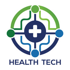 health tech logo design on white background