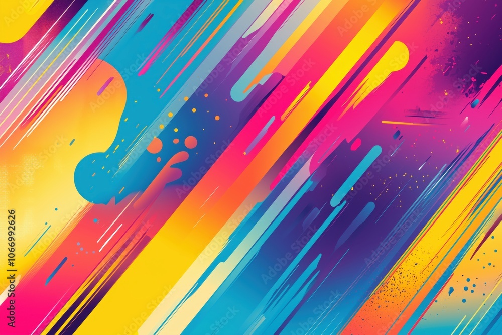 Aufkleber vibrant abstract background with dynamic lines and colors