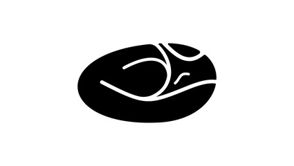 sleeping fox, black isolated silhouette