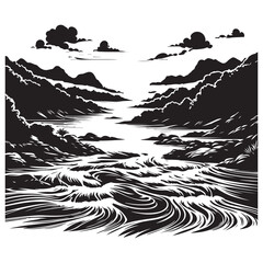 River Silhouette Vector Art, Icons, and Graphics