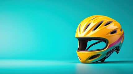 Fototapeta premium Vibrant Yellow Helmet for Roller Skating Activities