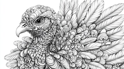 Fototapeta premium Intricate Eagle Drawing