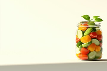 Colorful Stylized 3D Pimento Jar Illustration