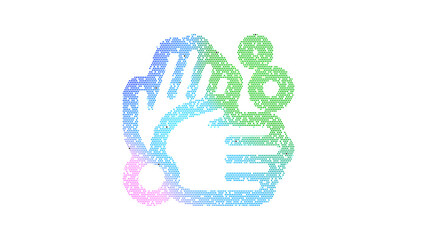 Icon hands wash is made up of LED square shapes. There are bright diodes and there are black dead diodes