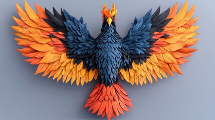 Obraz premium Majestic Phoenix in Fiery Colorful Costume Design