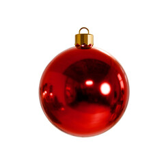 red christmas ball isolated on white or transparent background png