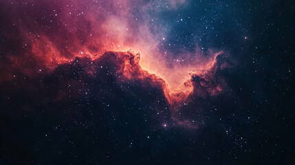 Fototapeta premium Stunning view of a colorful nebula in the depths of outer space during a clear night