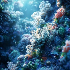 coral reef with coral