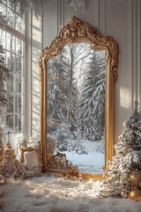 room decorated with christmas ornaments