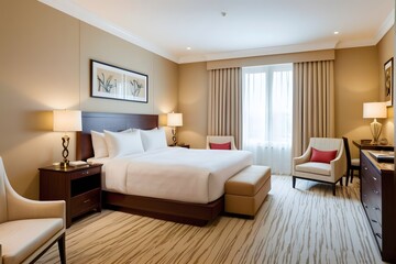 Luxurious hotel room interior design.