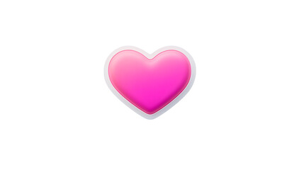Fototapeta premium A simple heart icon with clean lines and a bright pink color, displayed on a white background